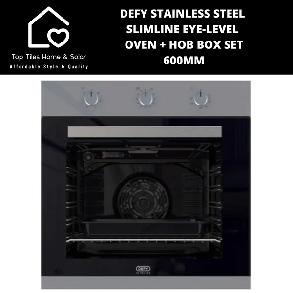 Defy Stainless Steel Slimline Eye-Level Oven + Hob Box Set - 600mm DCB866E