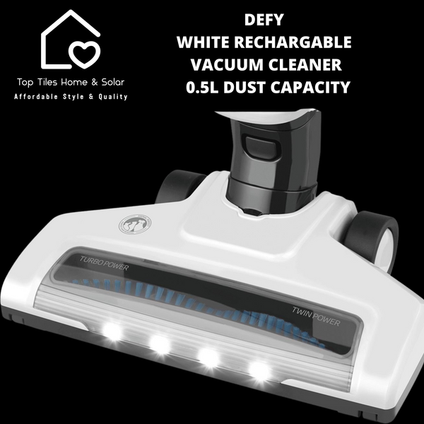 Defy White Rechargable Vacuum Cleaner - 0.5L Dust Capacity VRT61818W