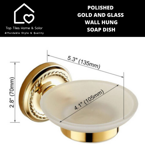 Polished Gold And Glass Wall Hung Soap Dish