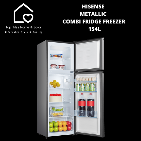 Hisense Metallic Combi Fridge Freezer - 154L