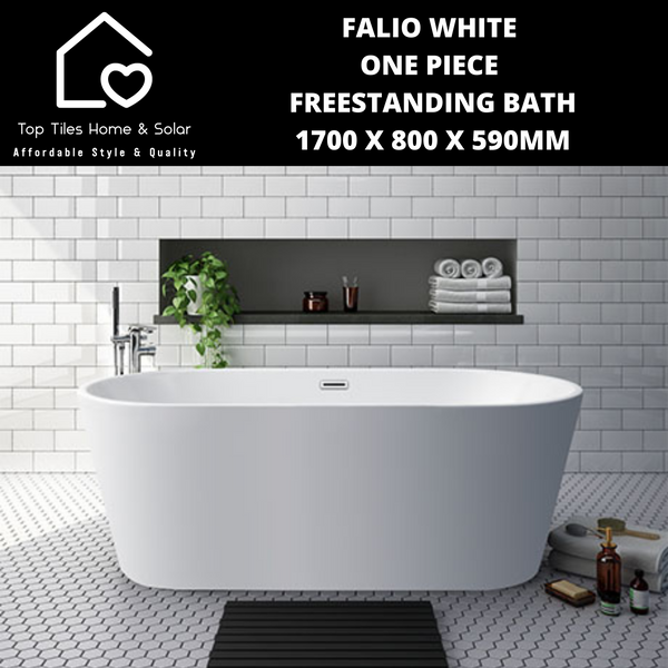 Falio White One Piece Freestanding Bath - 1700 x 800 x 590mm