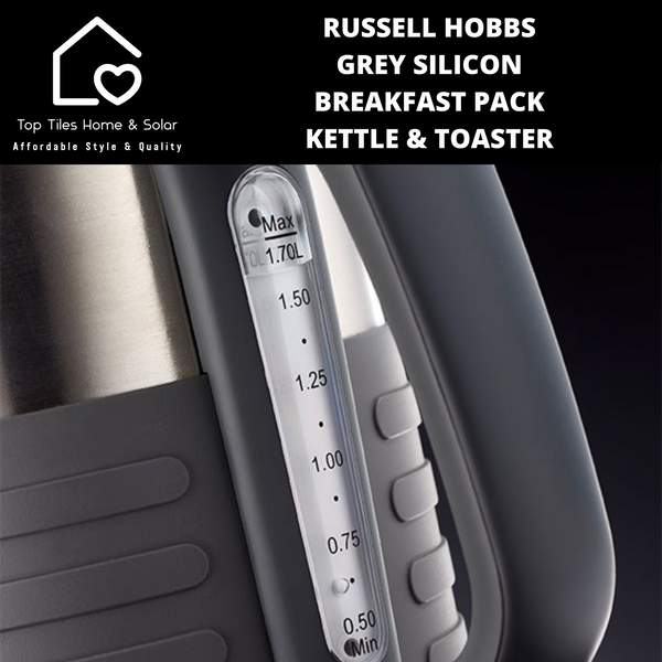 Russell Hobbs Grey Silicon Breakfast Pack - Kettle & Toaster