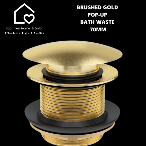 Brushed Gold Pop-Up Bath Waste - 70mm