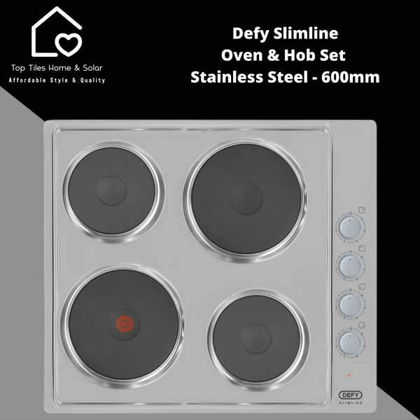 Defy Stainless Steel Slimline Oven & Hob Box Set - 600mm DCB849E