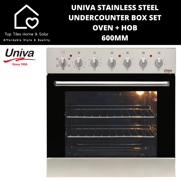 Univa Stainless Steel Undercounter Box Set Oven + Hob - 600mm