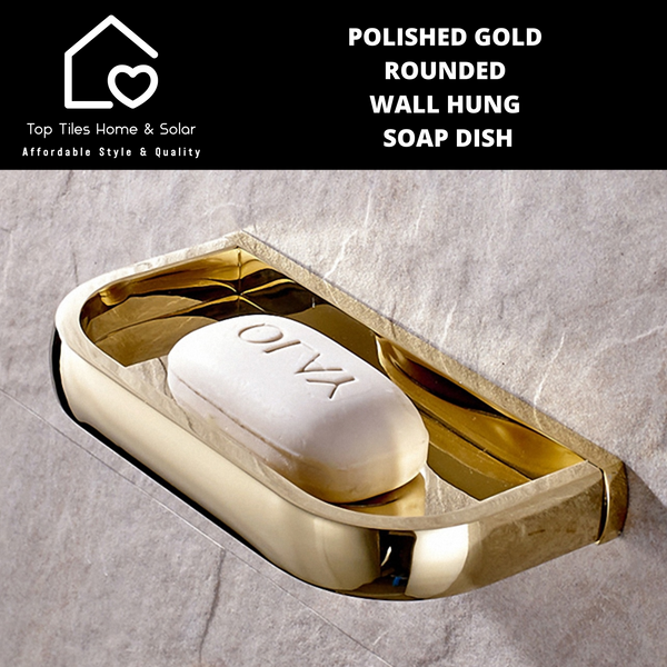 Polished Gold Rounded Wall Hung Soap Dish