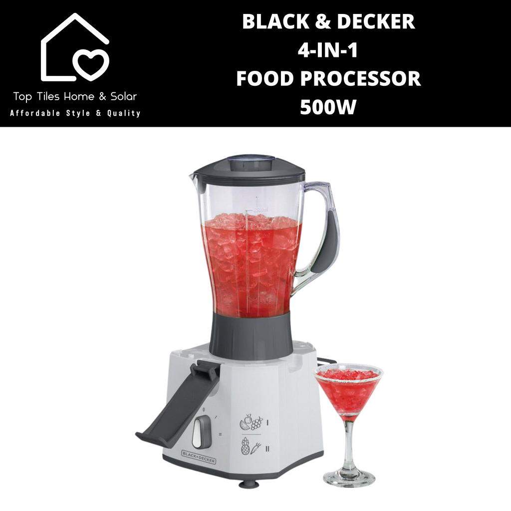 Black & Decker Food processor, 4 parts, 2 speeds, 500W, JBGM600-B5, White -  UPC: 5035048445365