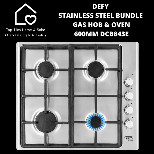 DEFY Stainless Steel Bundle Gas Hob & Oven - 600mm DCB843E