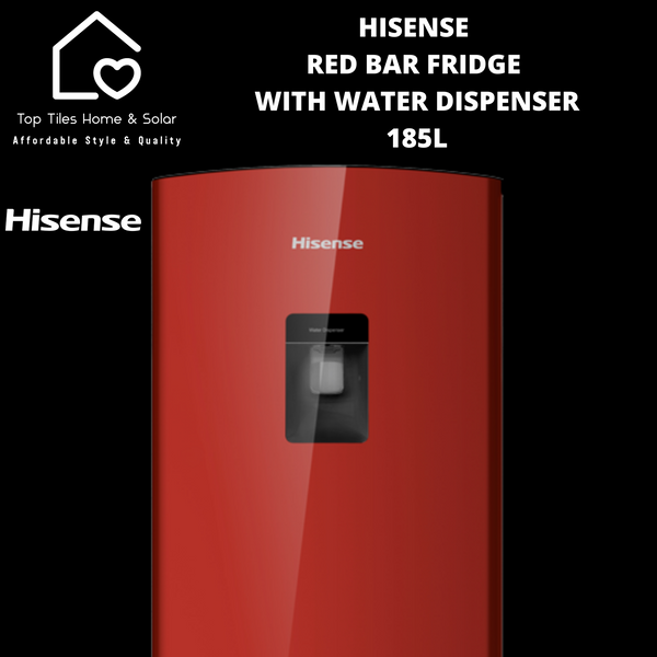 Hisense Red Bar Fridge with Water Dispenser - 185L