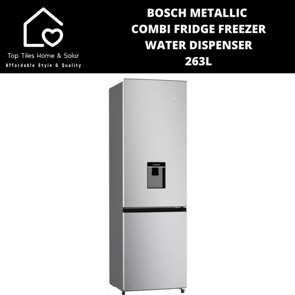 Bosch Series 2 - Metallic Combi Fridge Freezer - 281L Water Dispenser