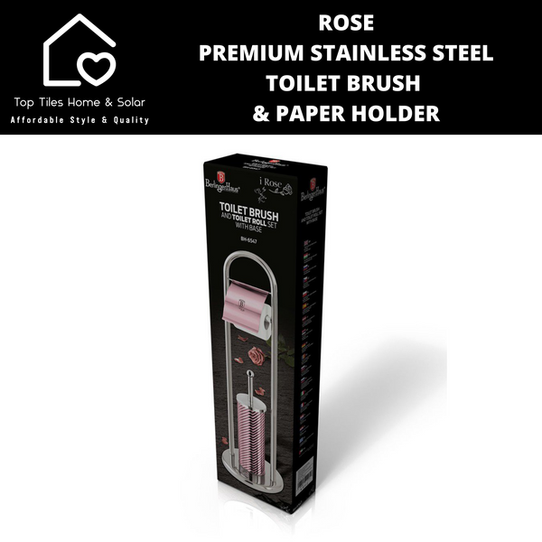 Rose Premium Stainless Steel Toilet Brush & Paper Holder