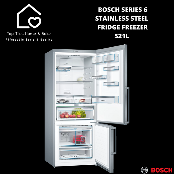 Bosch Series 6 - Stainless Steel Fridge Freezer - 521L