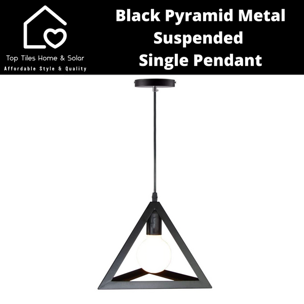 Black Pyramid Metal Suspended Single Pendant