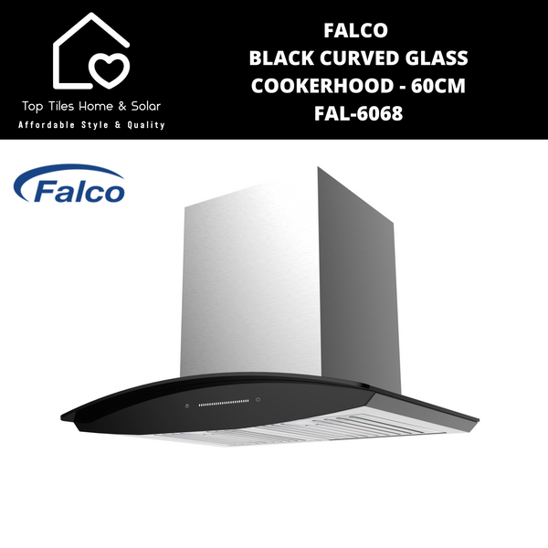 Falco Black Curved Glass Cookerhood - 60cm FAL-6068