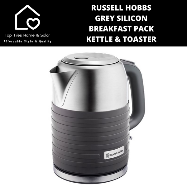 Russell Hobbs Grey Silicon Breakfast Pack - Kettle & Toaster