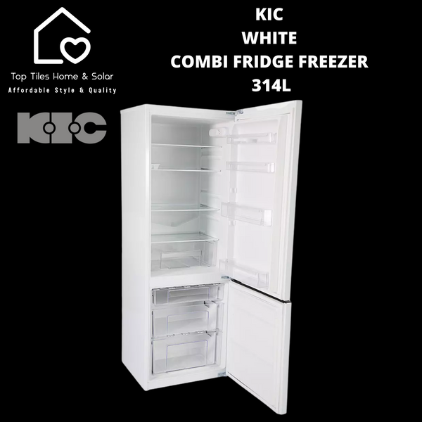 KIC White Combi Fridge Freezer - 314L