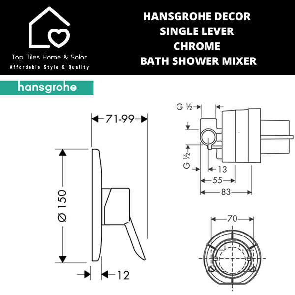 Hansgrohe Decor Single Lever Chrome Bath Shower Mixer