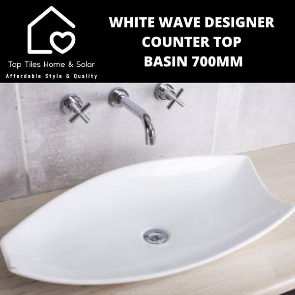 White Wave Designer Counter Top Basin 700mm