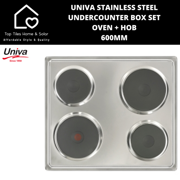 Univa Stainless Steel Undercounter Box Set Oven + Hob - 600mm