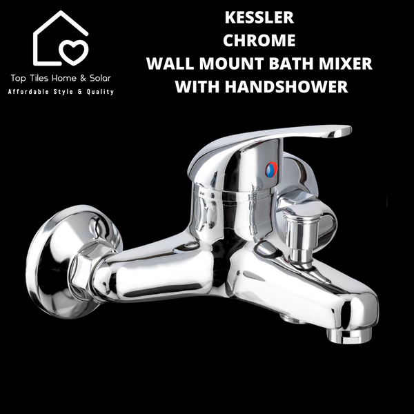 Kessler Chrome Wall Mount Bath Mixer With Handshower