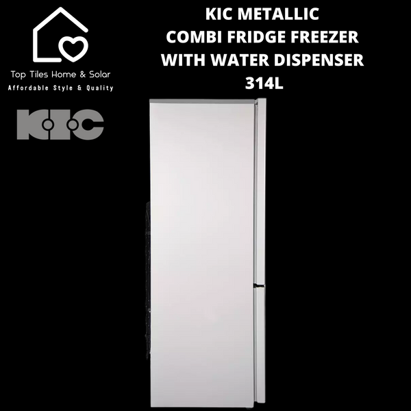 KIC Metallic Combi Fridge Freezer with Water Dispenser - 314L