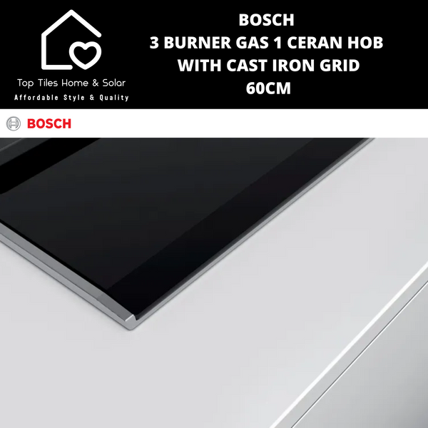 Bosch Series 8 - 3 Burner Gas 1 Ceran Hob with Cast Iron Grid - 60CM