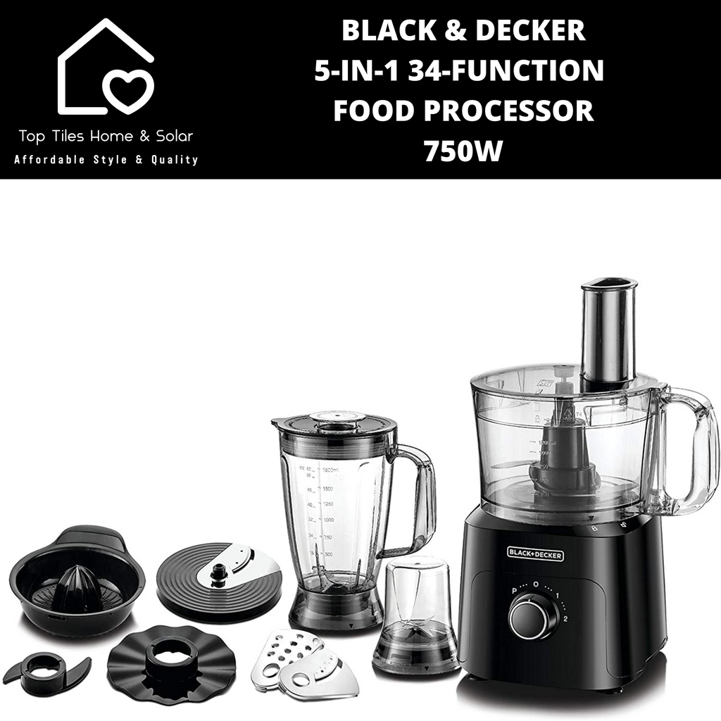 Black Decker 5 In 1 34 Function Food Processor 750W Top