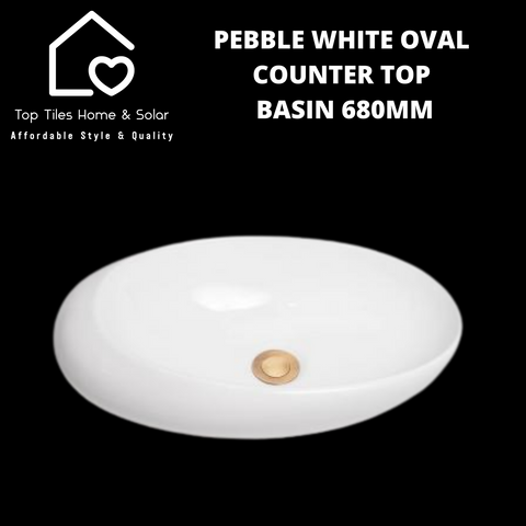 Pebble White Oval Counter Top Basin 680mm