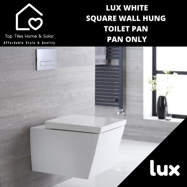 Lux White Squared Wall Hung Toilet Pan - Pan Only