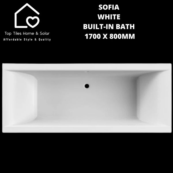 Sofia White Acrylic Built-in Bath 1700 x 800mm