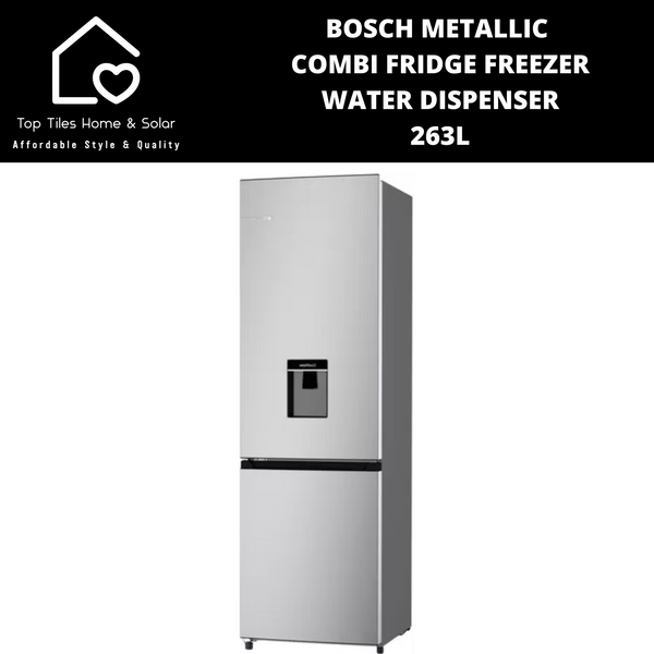 Bosch Series 2 - Metallic Combi Fridge Freezer - 281L Water Dispenser