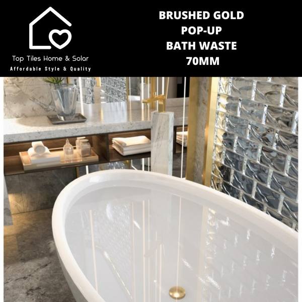 Brushed Gold Pop-Up Bath Waste - 70mm