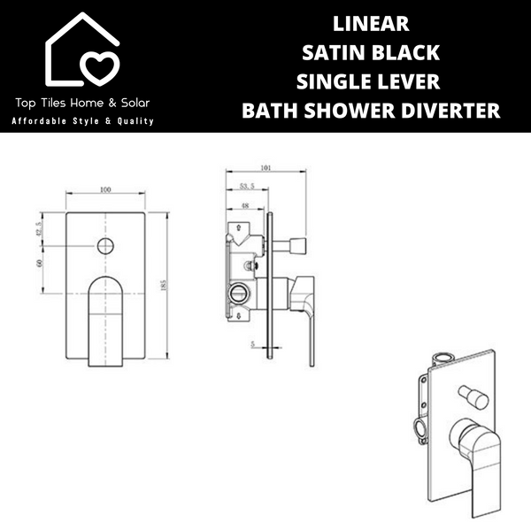 Linear Satin Black Single Lever Bath Shower Diverter