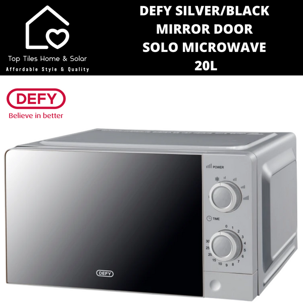 Defy Silver Mirror Door Solo Microwave - 20L DMO381