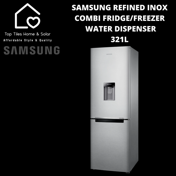 Samsung Refined Inox Combi Fridge/Freezer - 321L Water Dispenser