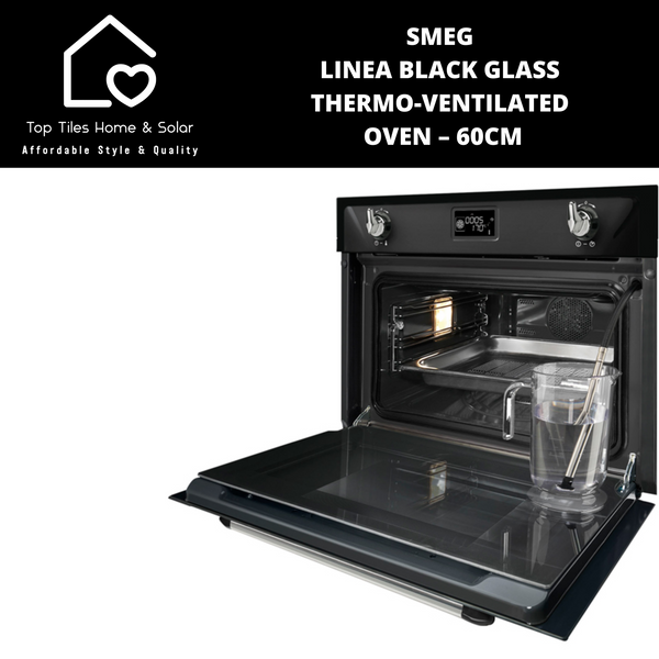 Smeg Linea Black Glass Thermo-Ventilated Oven – 60cm