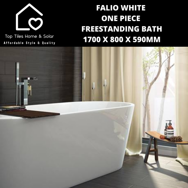 Falio White One Piece Freestanding Bath - 1700 x 800 x 590mm