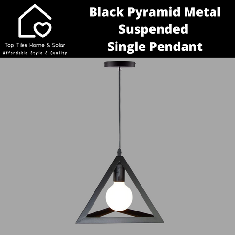 Black Pyramid Metal Suspended Single Pendant