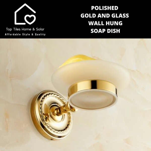 Polished Gold And Glass Wall Hung Soap Dish