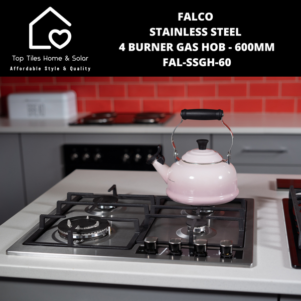 Falco Stainless Steel 4 Burner Gas Hob - 600mm FAL-SSGH-60