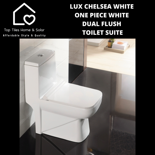 Lux Chelsea White One Piece White Dual Flush Toilet Suite