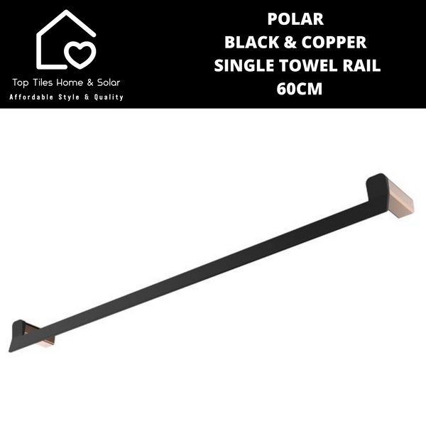 Polar Black & Copper Single Towel Rail - 60cm