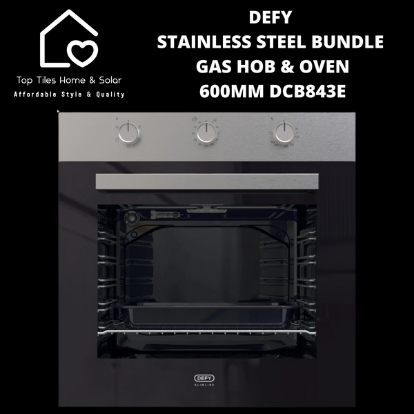 DEFY Stainless Steel Bundle Gas Hob & Oven - 600mm DCB843E