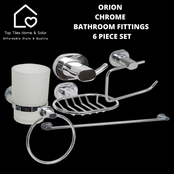 Orion Chrome Bathroom Fittings - 6 Piece Set