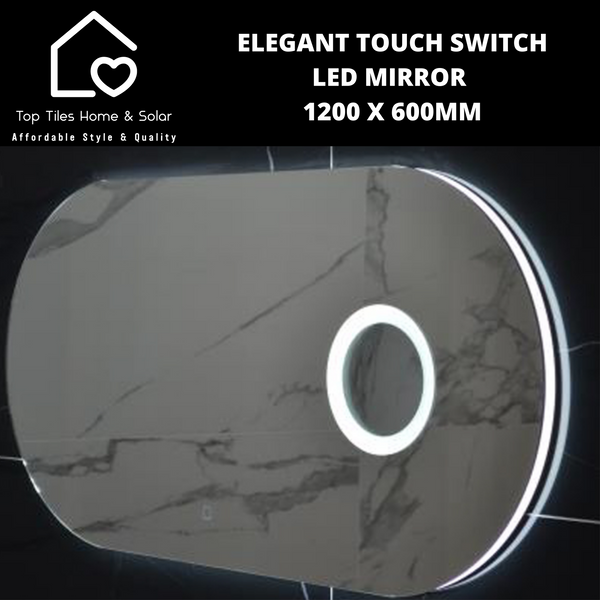 Elegant Touch Switch Led Mirror with Magnifier 1200 x 600mm