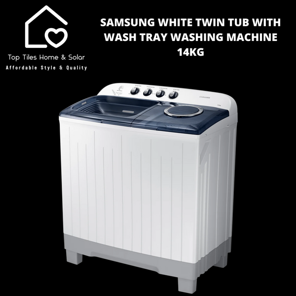 Samsung White Twin Tub With Wash Tray Washing Machine - 14kg