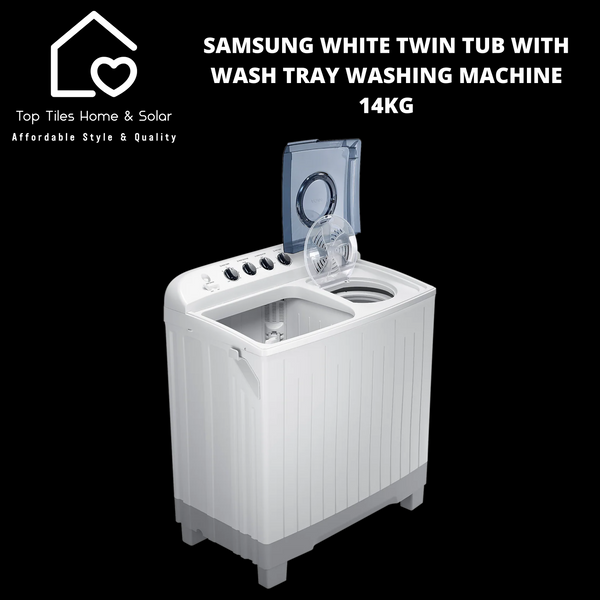 Samsung White Twin Tub With Wash Tray Washing Machine - 14kg