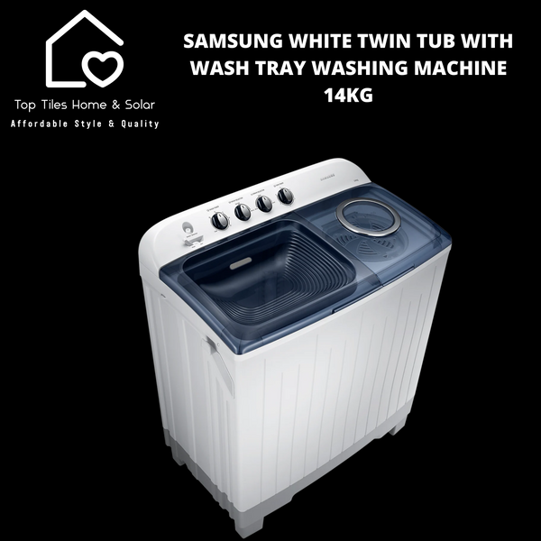 Samsung White Twin Tub With Wash Tray Washing Machine - 14kg