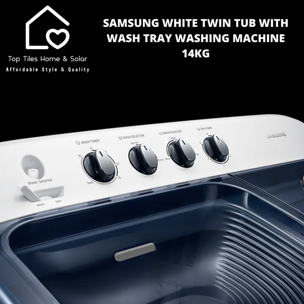 Samsung White Twin Tub With Wash Tray Washing Machine - 14kg