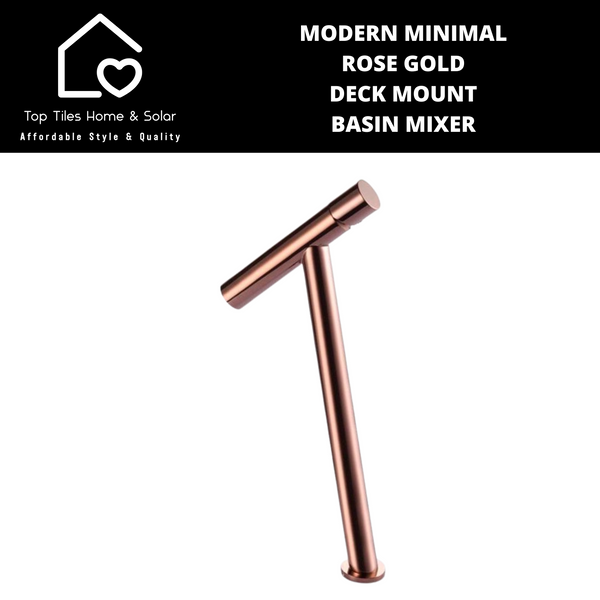 Modern Minimal Rose Gold Deck Mount Basin Mixer